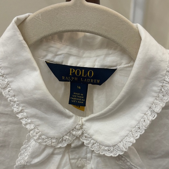 Polo by Ralph Lauren Cream Ruffled Blouse - Picture 2 of 2